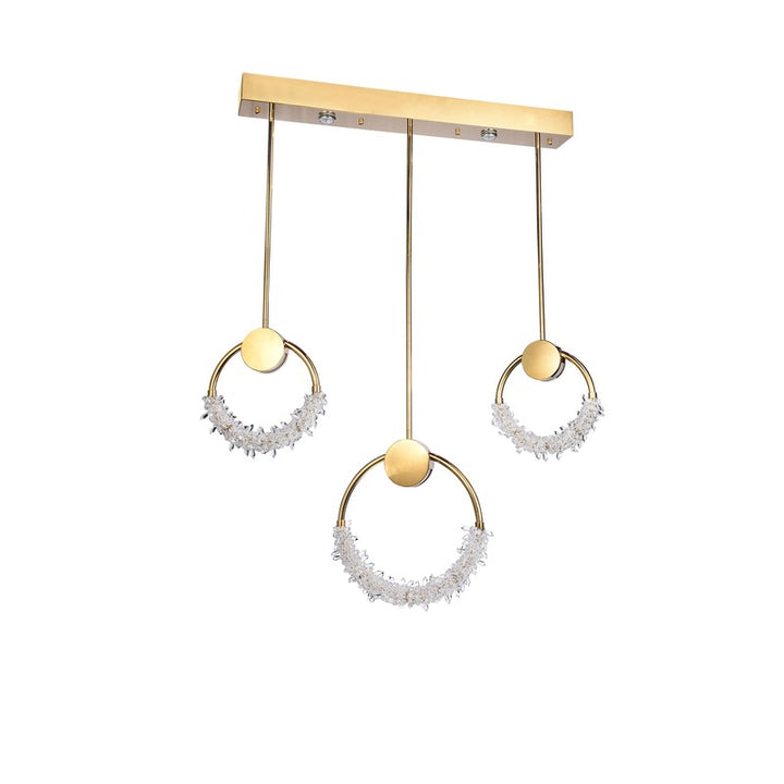 Stainless Steel Rectangular Frame LED Chandelier with Clear Crystal Beading by Bethel - view 6