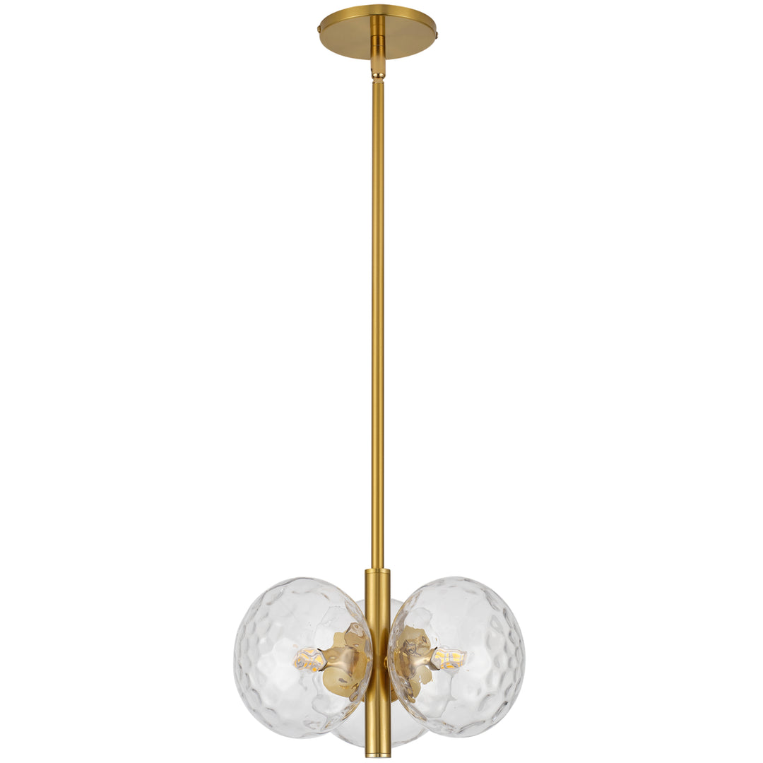 Burlat 3 Light Pendant in Aged Brass by Dainolite