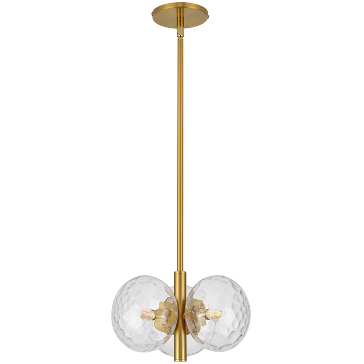 Burlat 3 Light Pendant in Aged Brass by Dainolite