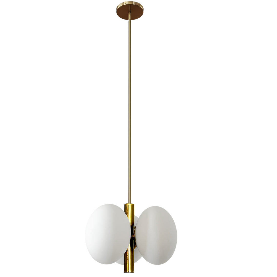 Burlat 3 Light Pendant in Aged Brass by Dainolite