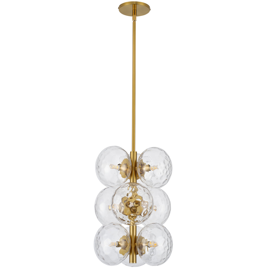 Burlat 9 Light Pendant in Aged Brass by Dainolite