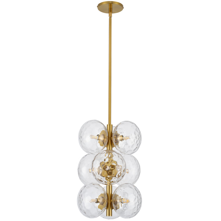 Burlat 9 Light Pendant in Aged Brass by Dainolite