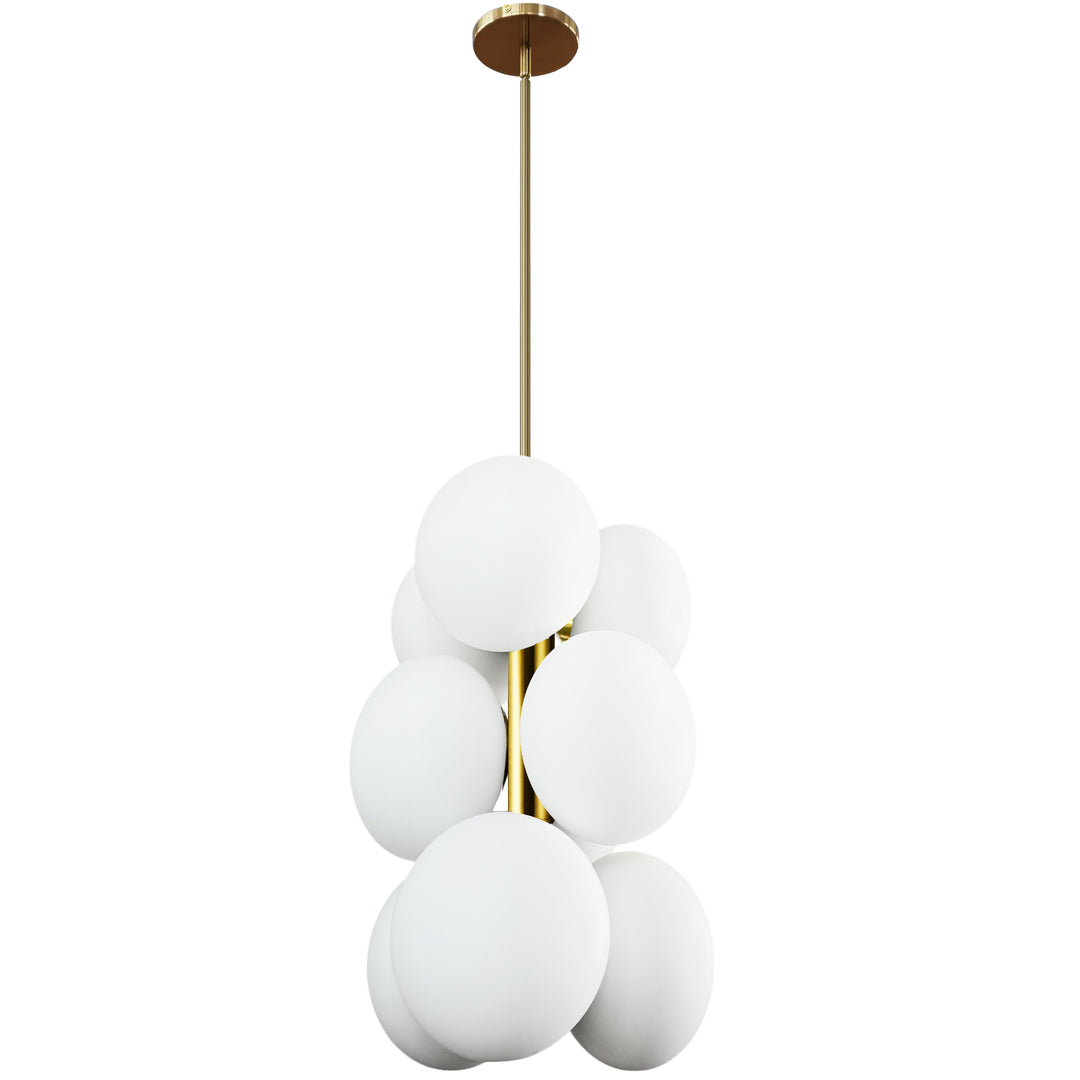 Burlat 9 Light Pendant in Aged Brass by Dainolite