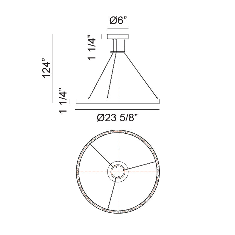 LED Steel Ring Frame Chandelier 3CCT