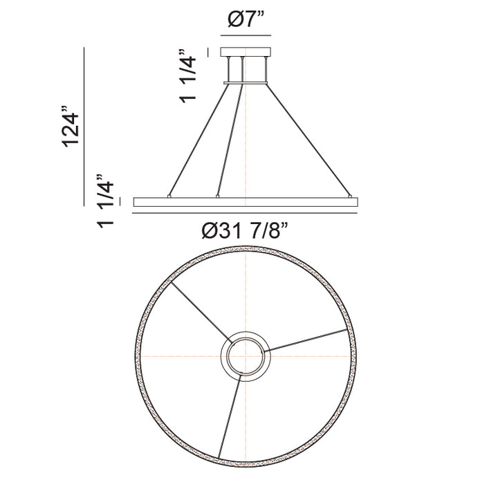 LED Steel Ring Frame Chandelier 3CCT