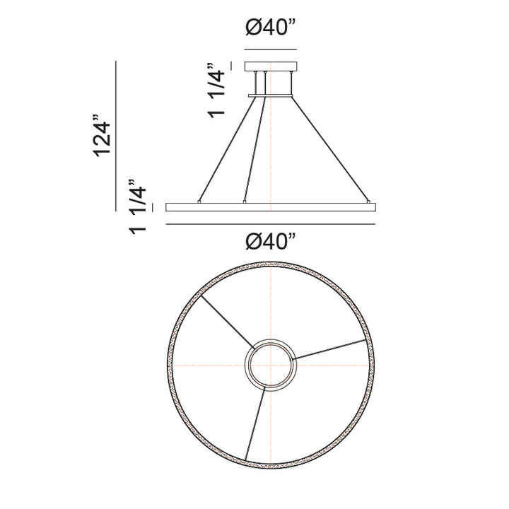 LED Steel Ring Frame Chandelier 3CCT