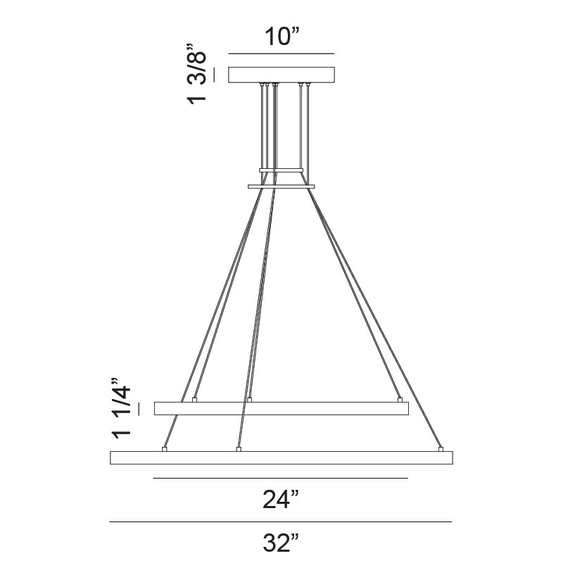 LED Steel Ring Frame Multi Tier Chandelier 3CCT