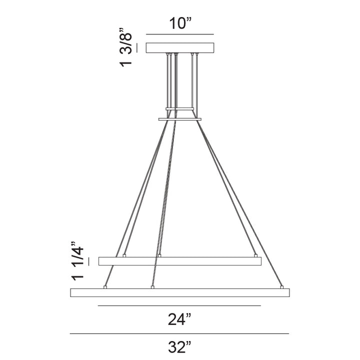 LED Steel Ring Frame Multi Tier Chandelier 3CCT