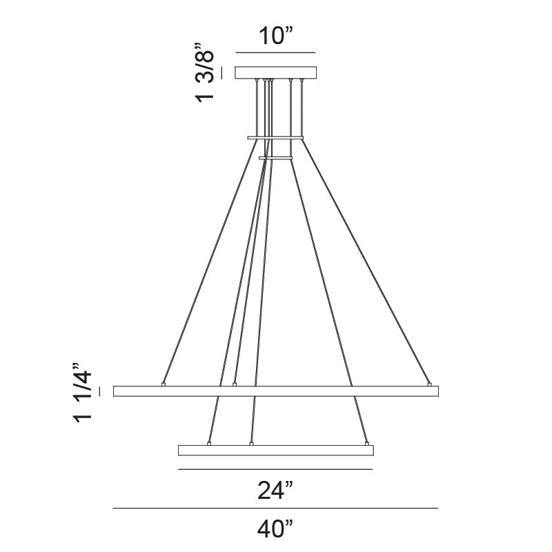 LED Steel Ring Frame Multi Tier Chandelier 3CCT