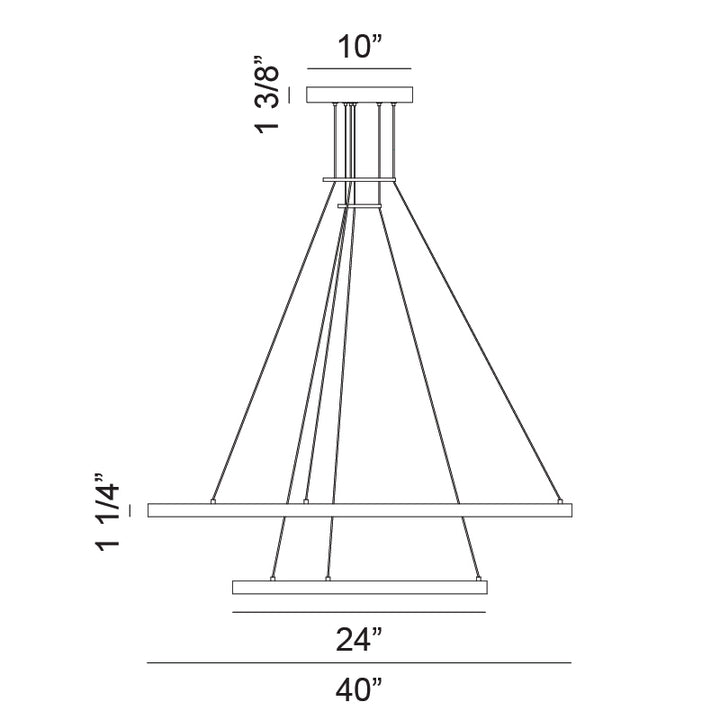 LED Steel Ring Frame Multi Tier Chandelier 3CCT