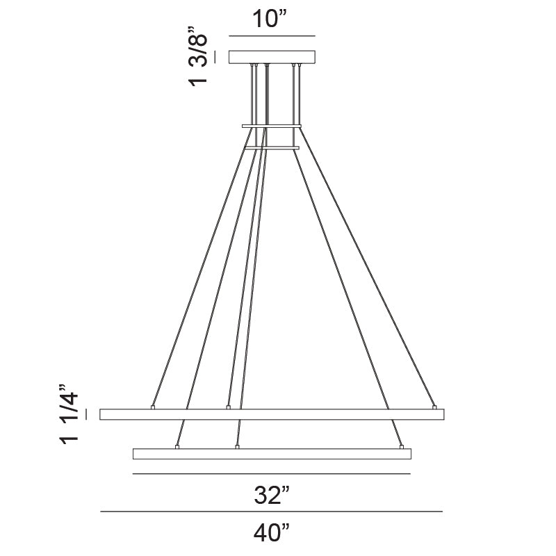 LED Steel Ring Frame Multi Tier Chandelier 3CCT