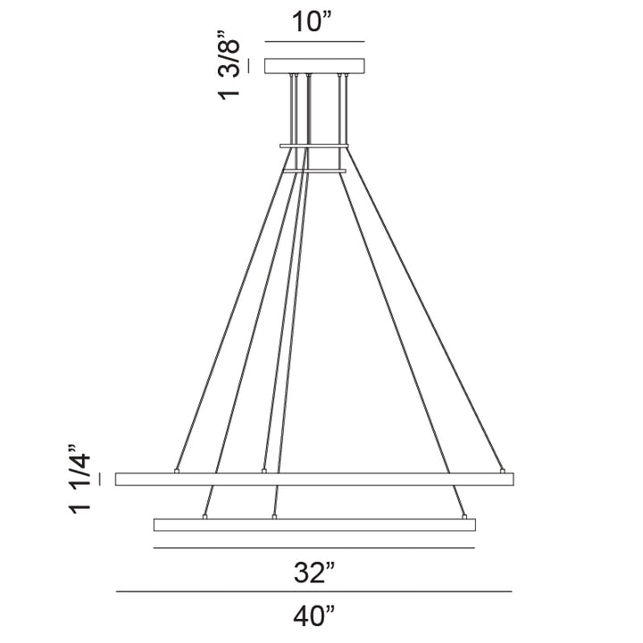 LED Steel Ring Frame Multi Tier Chandelier 3CCT