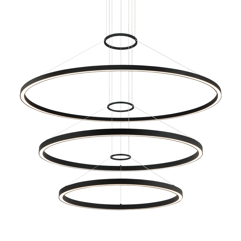 LED Steel Ring Frame Multi Tier Chandelier 3CCT