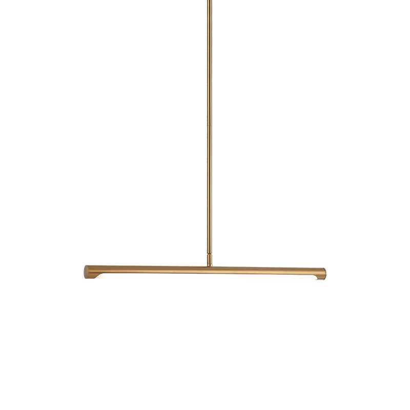 Novelle - LED Steel Frame with Acrylic Diffuser Linear Pendant in Aged Gold Brass by Matteo Lighting