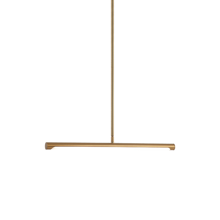 Novelle - LED Steel Frame with Acrylic Diffuser Linear Pendant in Aged Gold Brass by Matteo Lighting