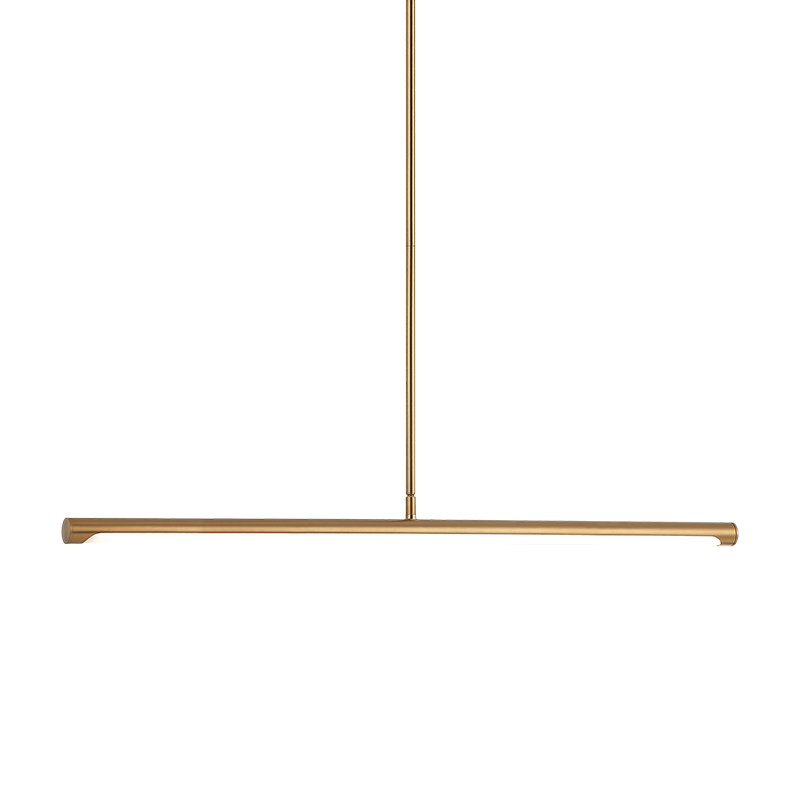 Novelle - LED Steel Frame with Acrylic Diffuser Linear Pendant in Aged Gold Brass by Matteo Lighting