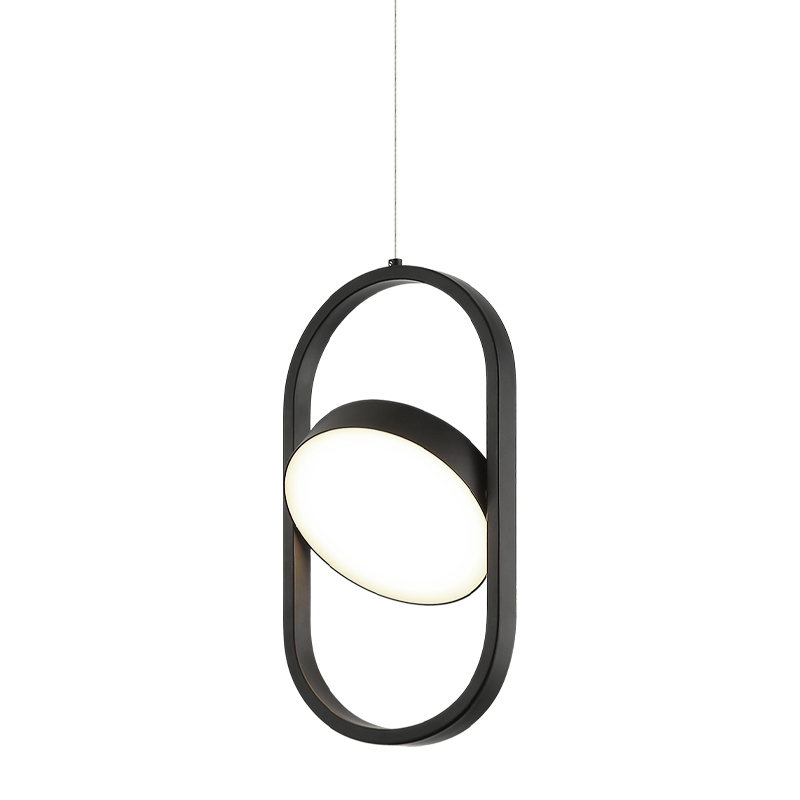 LED Steel Oval Frame with Adjustable Lens Single Pendant