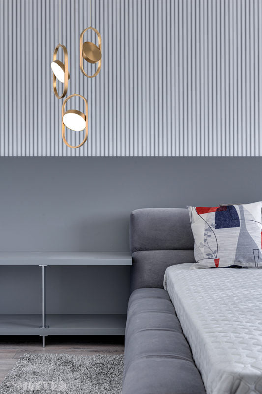 LED Steel Oval Frame with Adjustable Lens Multiple Pendant