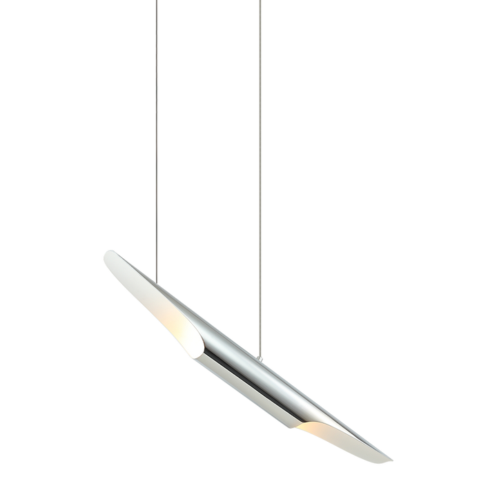 Steel Stylus Shade Single Pendant in Chrome by Matteo Lighting