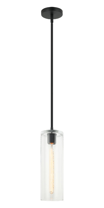 Steel Frame with Clear Cylindrical Glass Shade Mini Pendant