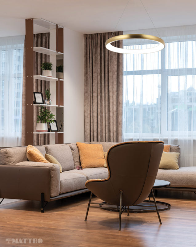 Steel Ring Frame with White Acrylic Diffuser Chandelier / Pendant