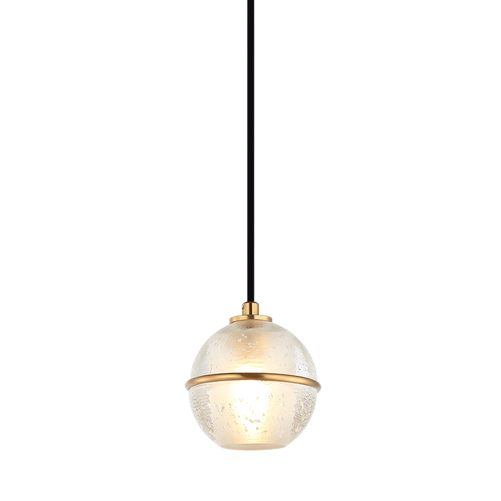 Steel Frame with Bubble Glass Globe Single Pendant