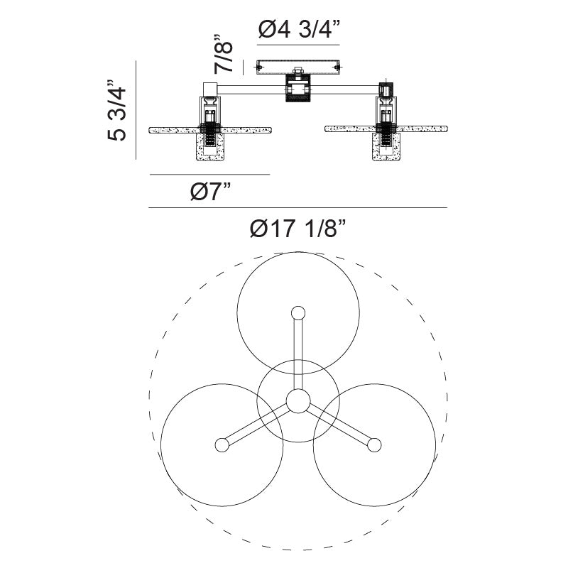 Monument - LED 3 Light Flush Mount