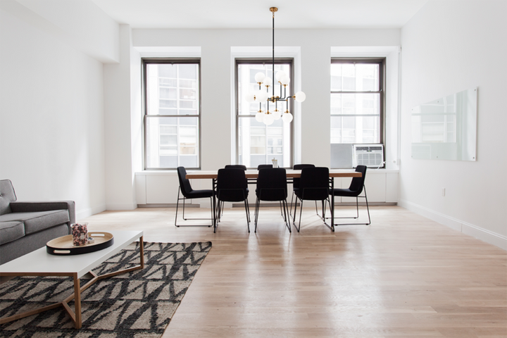 Steel Two Tone Rod with Glass Globe Chandelier
