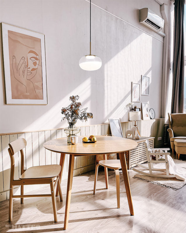 LED Steel Frame with Clear and White Glass Shade Pendant