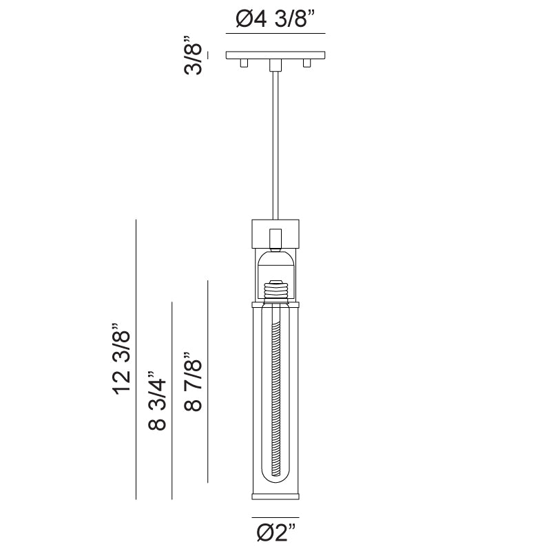 Steel Frame with Clear Cylindrical Glass Shade Two Tone Pendant
