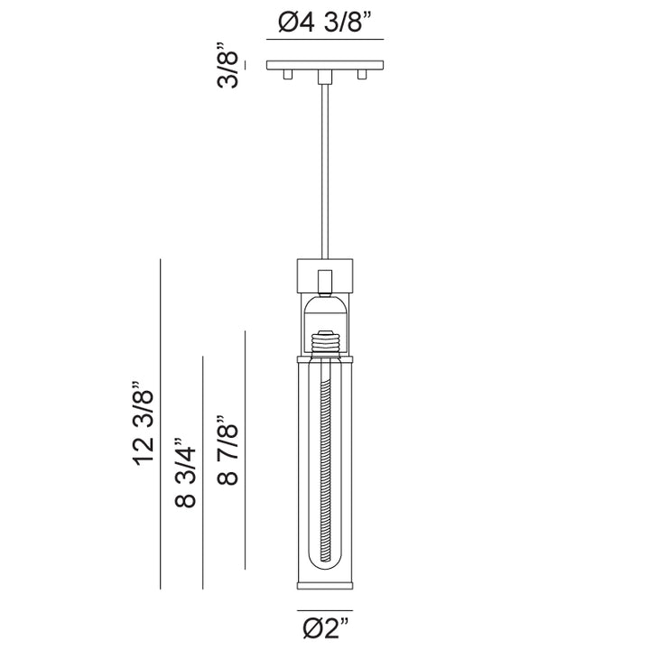 Steel Frame with Clear Cylindrical Glass Shade Two Tone Pendant
