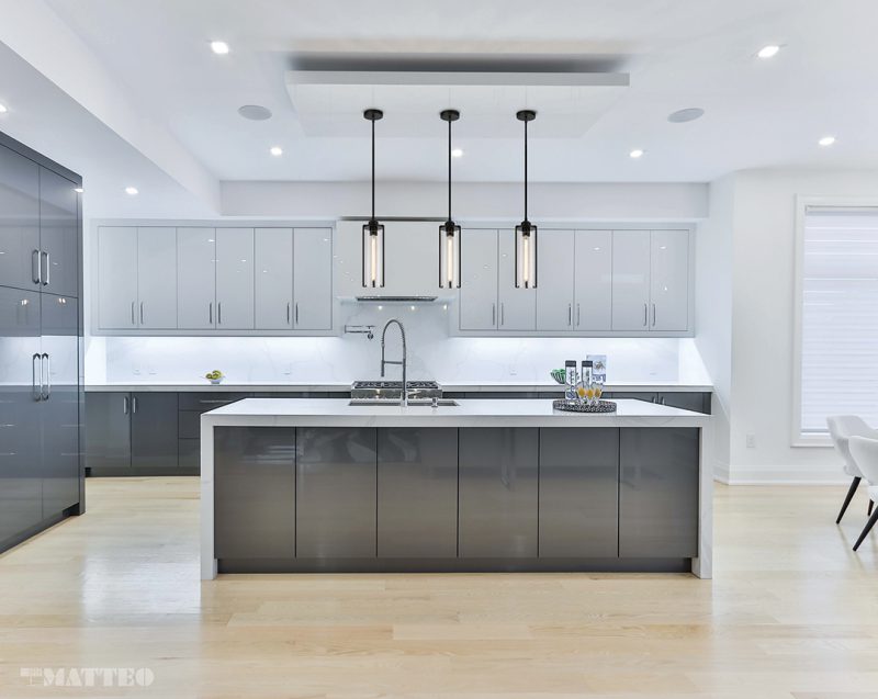 Steel Frame with Liquid Patterned Cylindrical Glass Shade Pendant