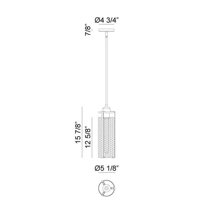 Steel Frame with Liquid Patterned Cylindrical Glass Shade Pendant