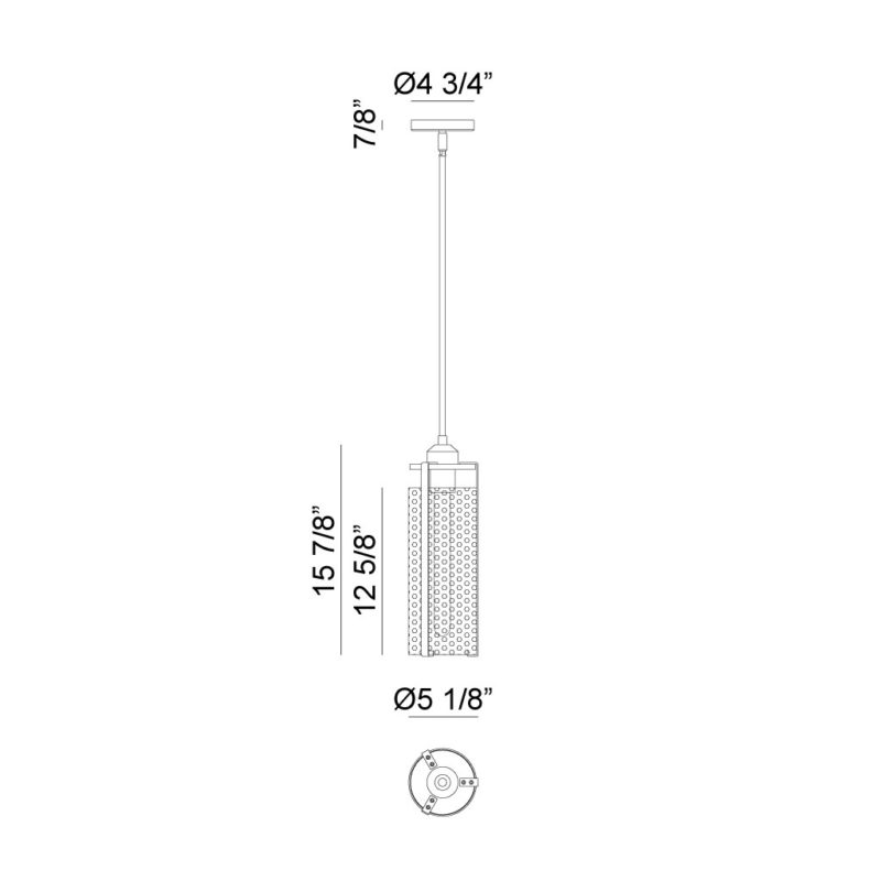 Steel Frame with Liquid Patterned Cylindrical Glass Shade Pendant