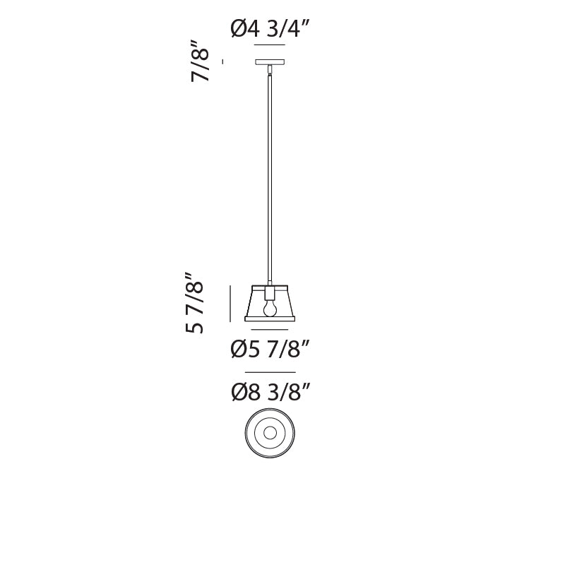 Steel Slanted Drum Shade Two Tone Pendant