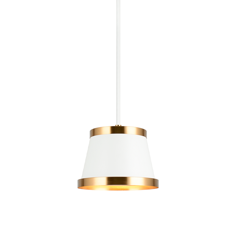 Steel Slanted Drum Shade Two Tone Pendant