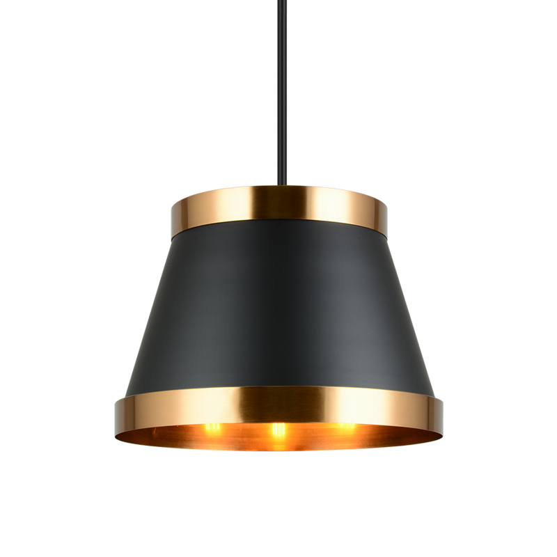 Steel Slanted Drum Shade Two Tone Pendant