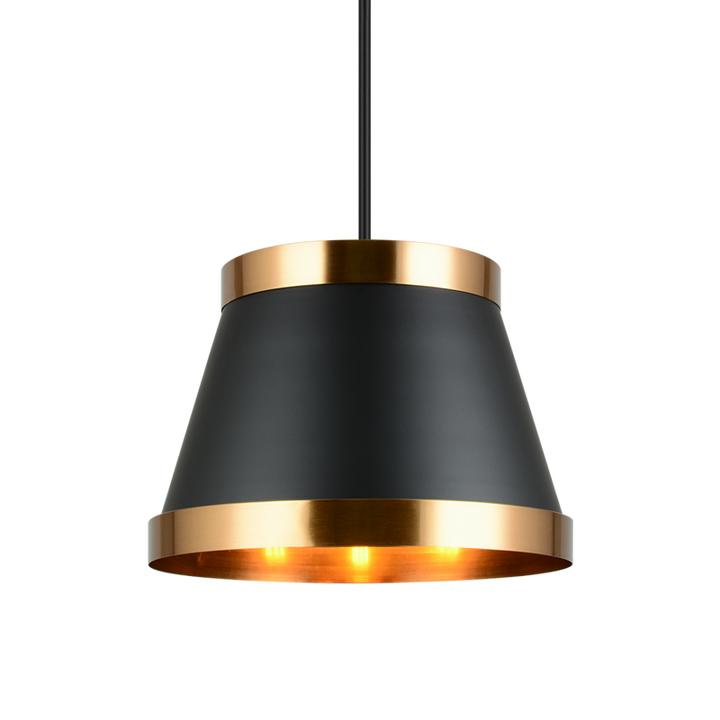 Steel Slanted Drum Shade Two Tone Pendant