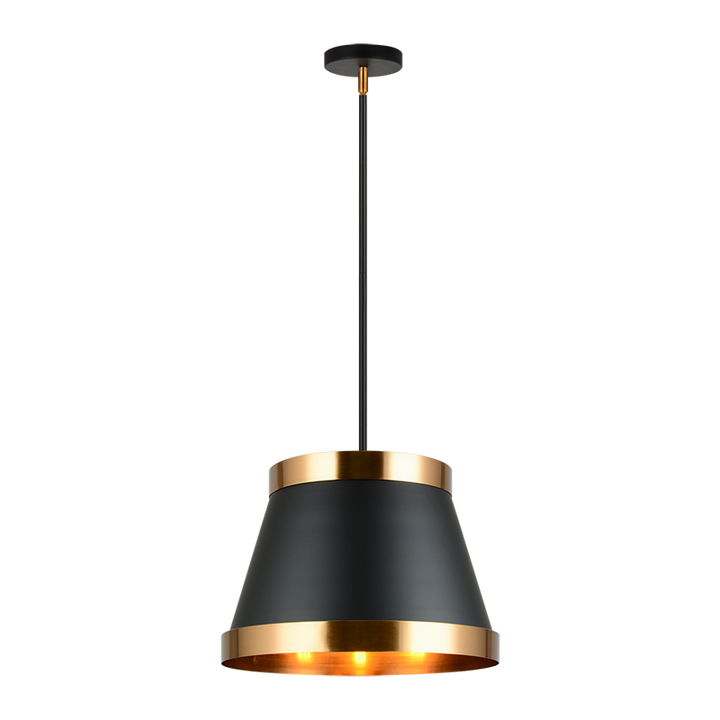 Steel Slanted Drum Shade Two Tone Pendant