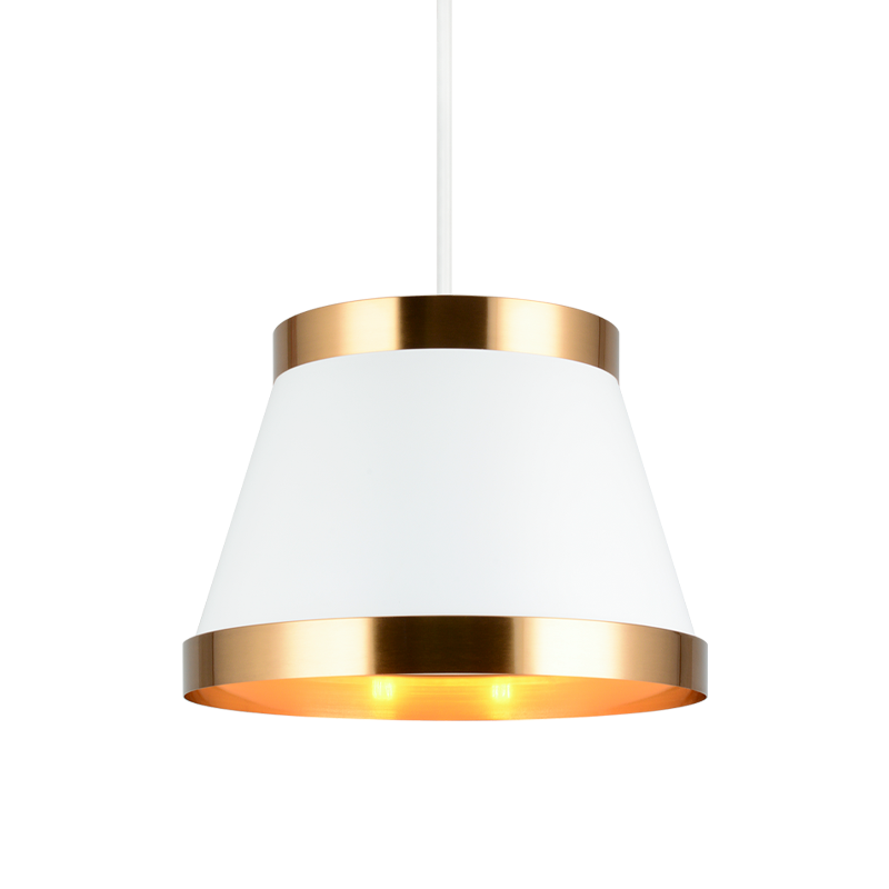 Steel Slanted Drum Shade Two Tone Pendant