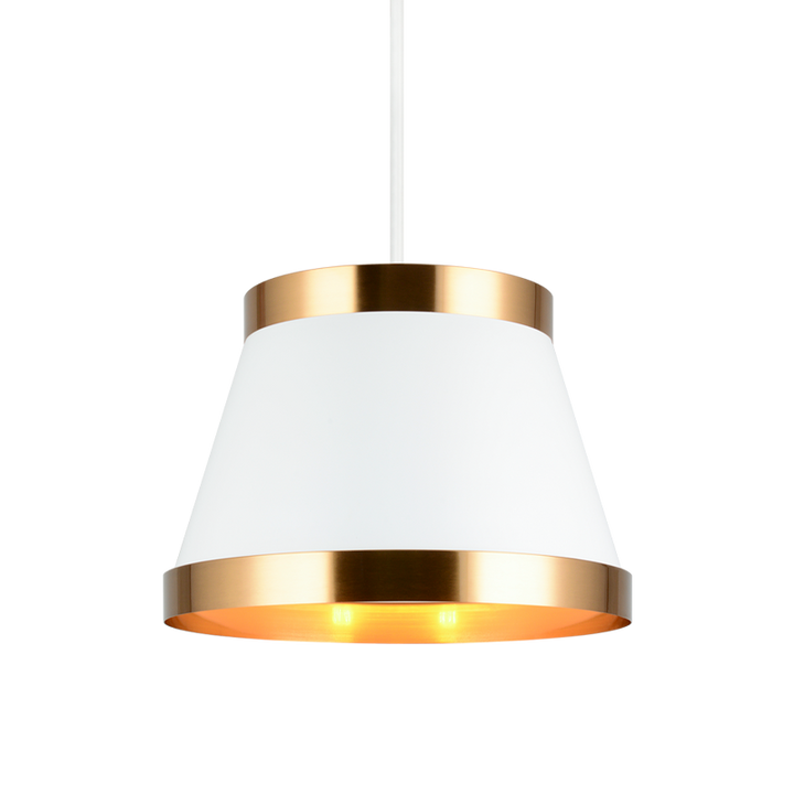 Steel Slanted Drum Shade Two Tone Pendant