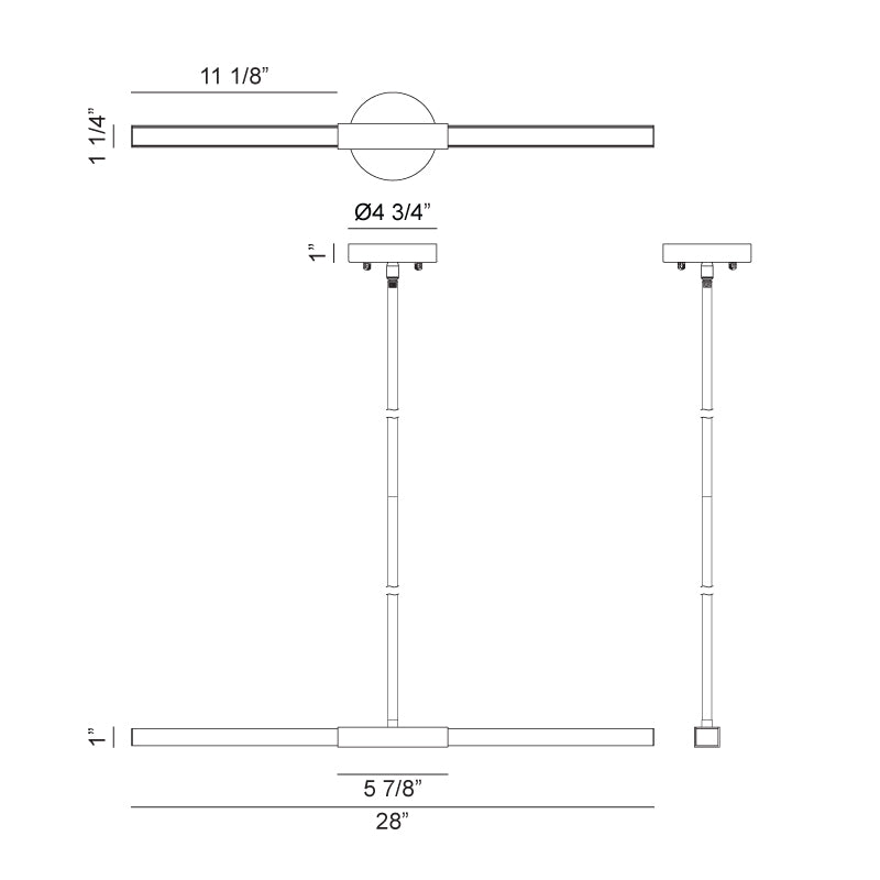 LED Steel Frame Two Tone Linear Pendant