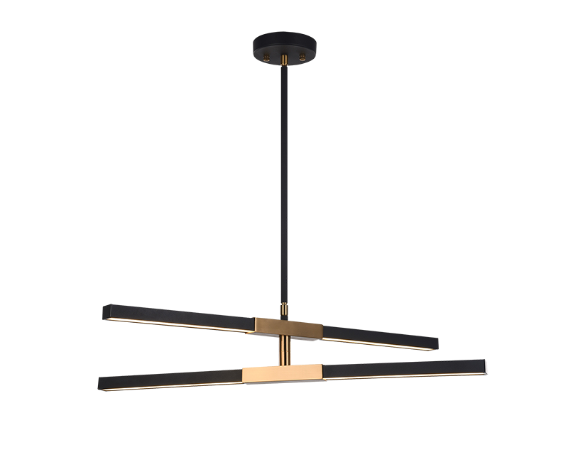 LED Steel Frame with Acrylic Diffuser Two Tone Adjustable Chandelier