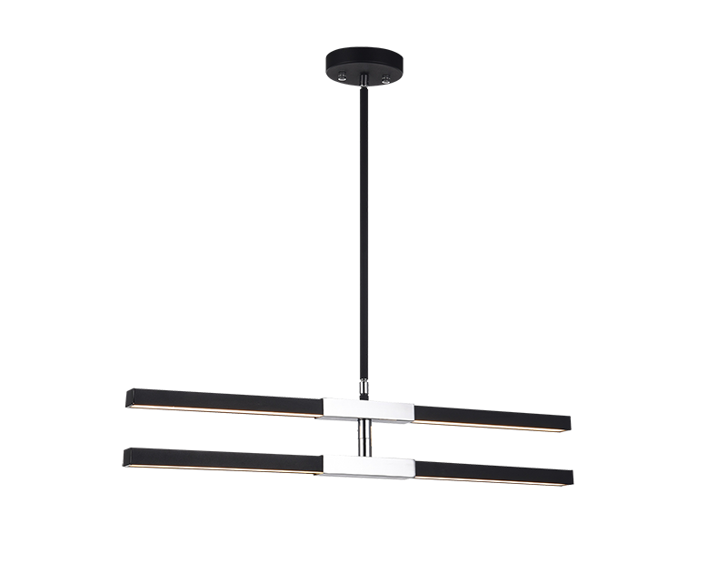 LED Steel Frame with Acrylic Diffuser Two Tone Adjustable Chandelier