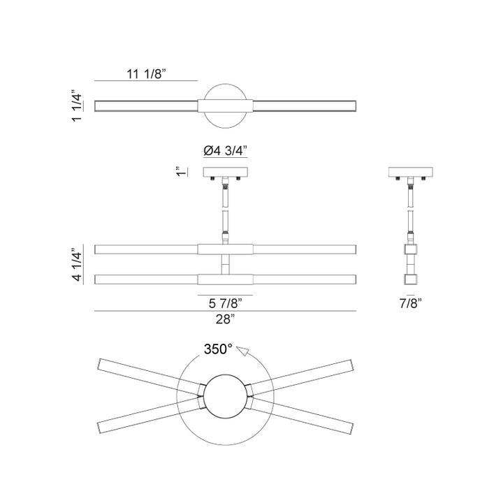 LED Steel Frame with Acrylic Diffuser Two Tone Adjustable Chandelier