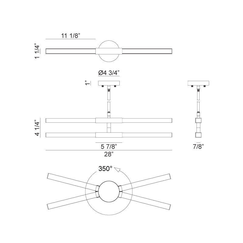 LED Steel Frame with Acrylic Diffuser Two Tone Adjustable Chandelier