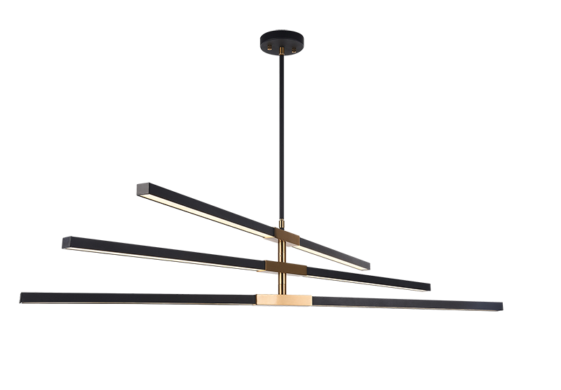 LED Steel Frame with Acrylic Diffuser Two Tone Adjustable Chandelier