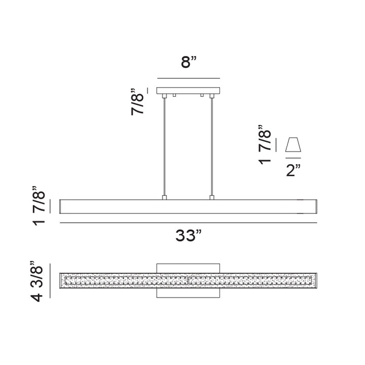 LED Steel Frame with Acrylic Diffuser Linear Pendant