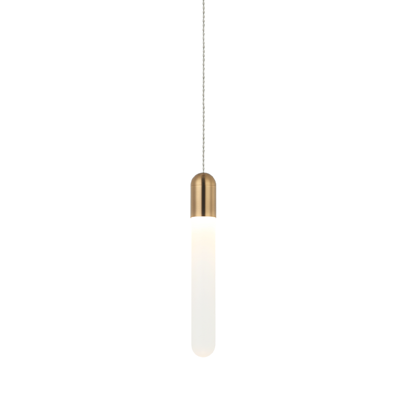 Steel Frame with Frosted Cylindrical Glass Single Pendant