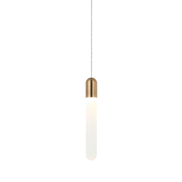 Steel Frame with Frosted Cylindrical Glass Single Pendant